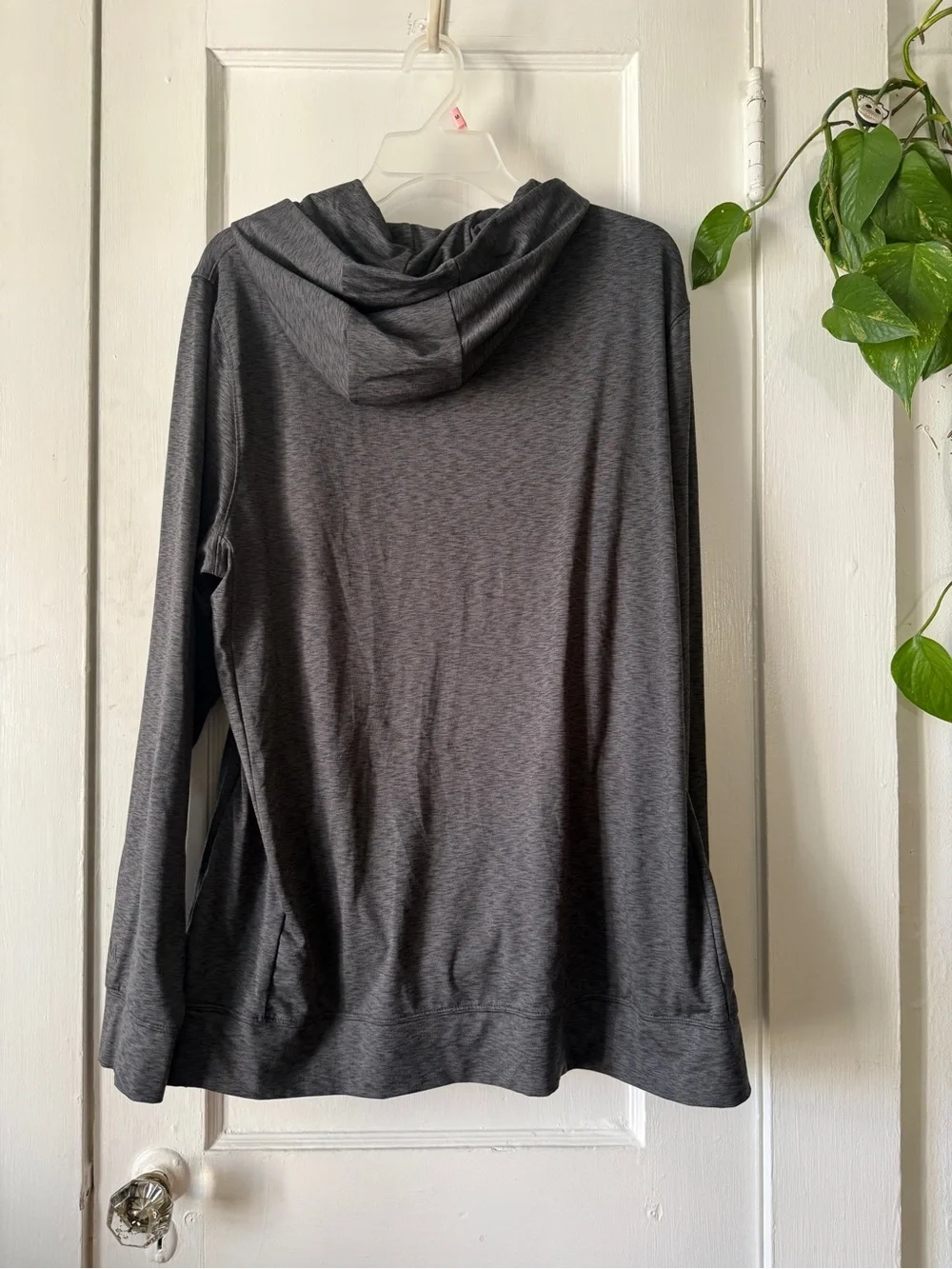 Lightweight Hooded Pullover - Charcoal Gray size Large
